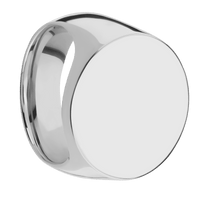 Extra Large Circle signet ring (22mm ) in Titanium, with a Wide style band.