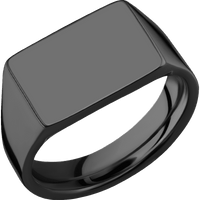 Medium Horizontal Rectangle signet ring (16x11.5mm) in Zirconium, with a Wide style band.