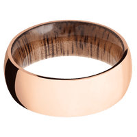 14K Rose Gold + Polish Finish + Koa