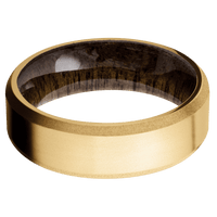 10K Yellow Gold + Bead , Sand Finish + Walnut