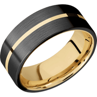 Zirconium + Satin Finish + 10K Yellow Gold