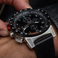 CR-01 - CHRONO WATCH WITH ITALIAN LEATHER STRAP - JET BLACK