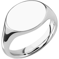 Medium Horizontal Oval signet ring (16x13mm) in Cobalt Chrome, with a Thin style band.
