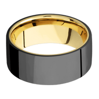 Zirconium + Polish Finish + 10K Yellow Gold