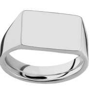Medium Horizontal Rectangle signet ring (16x11.5mm) in Titanium, with a Wide style band.