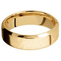 10K Yellow Gold + Hammer , Polish Finish