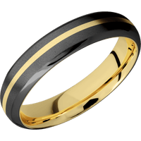 Zirconium + Bead , Polish Finish + 14K Yellow Gold