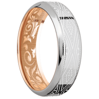 Titanium + Polish , Polish Finish + 14K Rose Gold