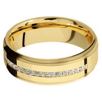 14K Yellow Gold + Polish , Satin Finish