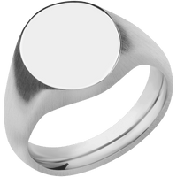 Medium Oval signet ring (16x13mm) in 14K White Gold, with a Wide style band.