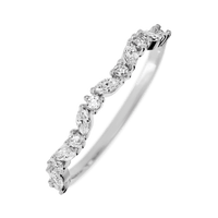 14K White Gold band with 8 Round and 7 Marquise Lab Grown Diamond having TCW-.33