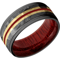 Zirconium + Rock , Bead Finish + Blood Wood