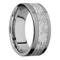 Titanium + Sand Finish + 14K White Gold