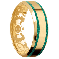 18K Yellow Gold + Satin , Polish Finish
