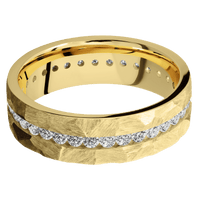 14K Yellow Gold + Rock Finish