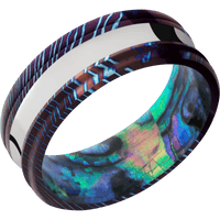 Titanium Damascus + Polish , Polish Finish + Abalone