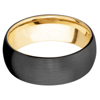 Zirconium + Satin Finish + 10K Yellow Gold