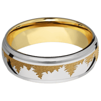 14K White Gold + Polish , Polish Finish + 14K Yellow Gold