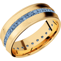 14K Yellow Gold + Stone Finish