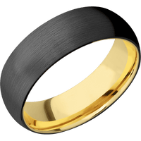 Zirconium + Satin Finish + 14K Yellow Gold
