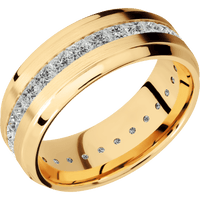10K Yellow Gold + Satin , Polish Finish