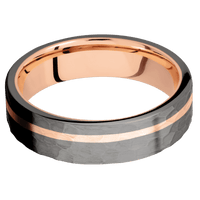 Tantalum Noir + Hammer , Hammer Finish + 14K Rose Gold