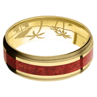 10K Yellow Gold + Polish , Sand Finish