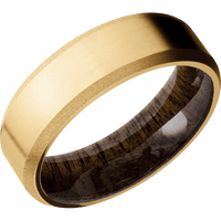 10K Yellow Gold + Bead , Sand Finish + Walnut