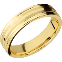 14K Yellow Gold + Machine , Polish Finish
