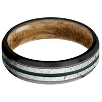 Zirconium + Polish , Satin Finish + Whiskey Barrel