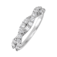 14K White Gold band with 18 Round Lab Grown Diamond (ST) having TCW-.54
