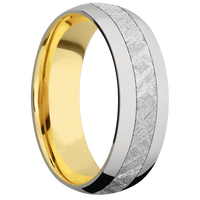 Titanium + Polish Finish + 18K Yellow Gold