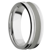 18K White Gold + Satin , Polish Finish