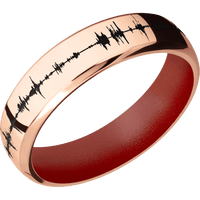 14K Rose Gold + Polish , Polish Finish + Habanero Red