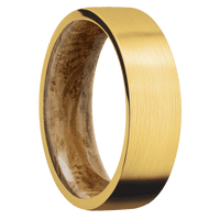 18K Yellow Gold + Satin Finish + Whiskey Barrel