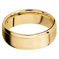 10K Yellow Gold + Satin , Polish Finish