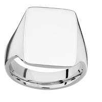 Large Rectangle signet ring (20x14.5mm) in 14K White Gold, with a Thin style band.