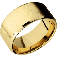 10K Yellow Gold + Hammer , Polish Finish