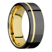 Zirconium + Polish , Polish Finish + 14K Yellow Gold