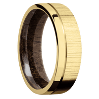 18K Yellow Gold + Treebark1 , Polish Finish + Walnut