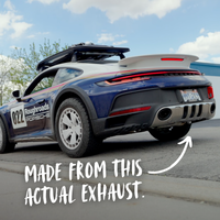 Darkened Tantalum Ring with Supercar Ron Authentic Supercar Exhaust Inlay and Forged Carbon Fiber Sleeve