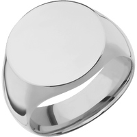 Large Circle signet ring (18mm) in Titanium, with a Wide style band.