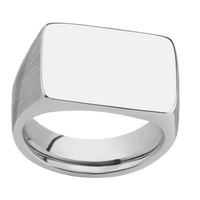 Large Horizontal Rectangle signet ring (20x14.5mm) in Cobalt Chrome, with a Wide style band.