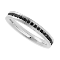 14K White Gold band with 21 Round Black Diamond having TCW-.32