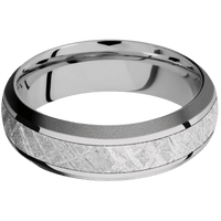 14K White Gold + Polish , Sand Finish