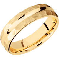 14K Yellow Gold + Polish , Rock Finish