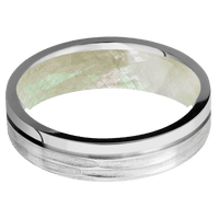 Cobalt Chrome + Treebarkh , Polish Finish + Freshwater Mother of Pearl
