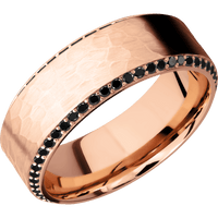 14K Rose Gold + Hammer , Polish Finish