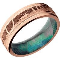 14K Rose Gold + Satin , Satin Finish + Black Mother of Pearl