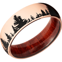 14K Rose Gold + Polish Finish + Red Heart